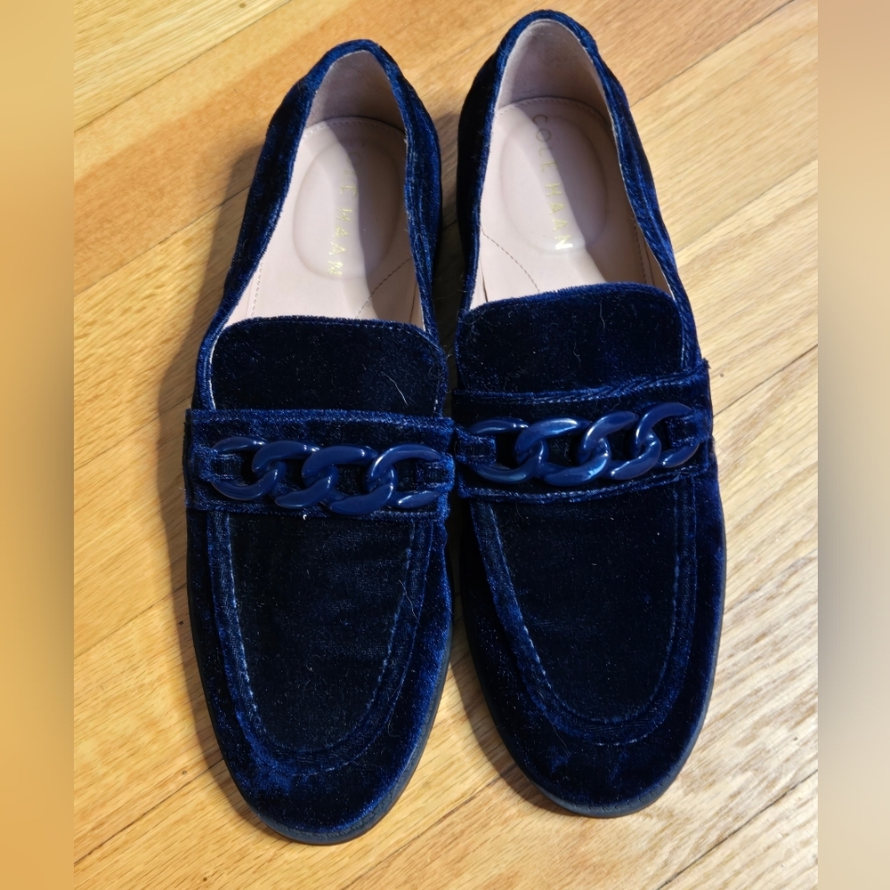Cole Haan Mens Velvet Loafers‎ in Deep Blue 6B Shoes